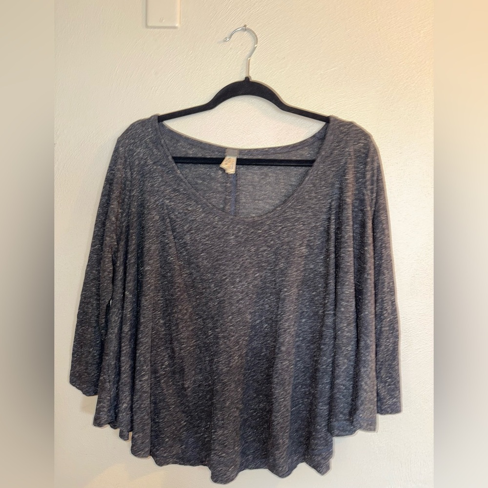 Free People We The Free gray flax jersey tambourine tee